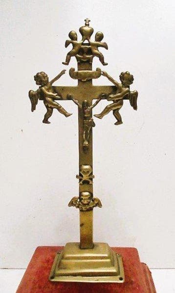 Crucifix - Messing - 1750-1800 - Met attributen - 31 cm