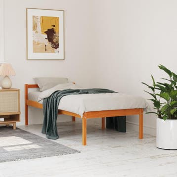 vidaXL Seniorenbed massief grenenhout wasbruin 90x200 cm, Verzenden