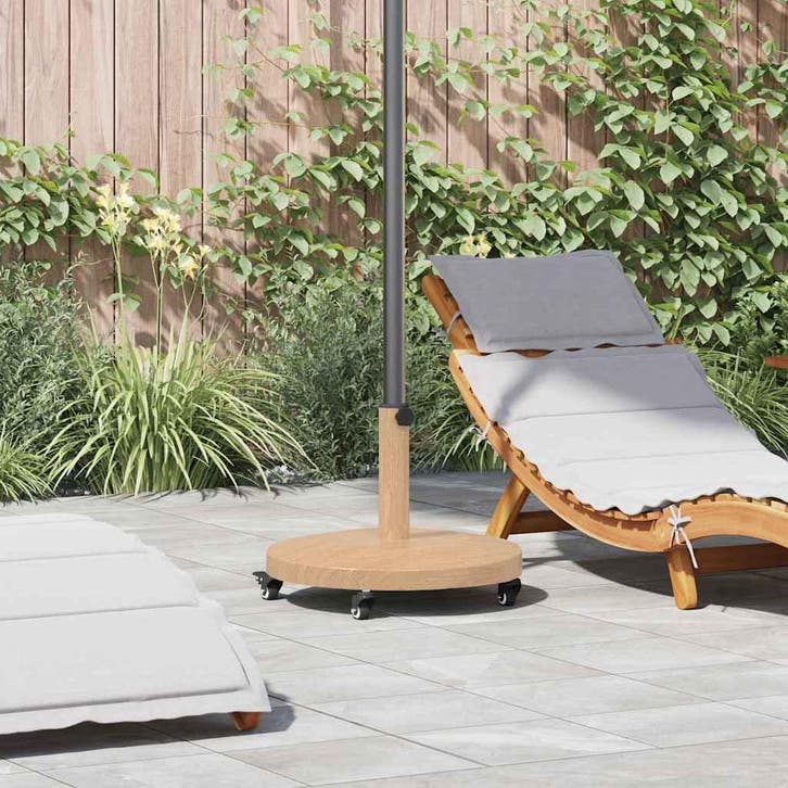 vidaXL Parasolvoet Licht Hout 48 x 48 x 32 cm, Jardin & Terrasse, Parasols, Envoi