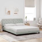 vidaXL Bedframe zonder matras 160x200 cm fluweel lichtgrijs, Huis en Inrichting, Verzenden, Nieuw