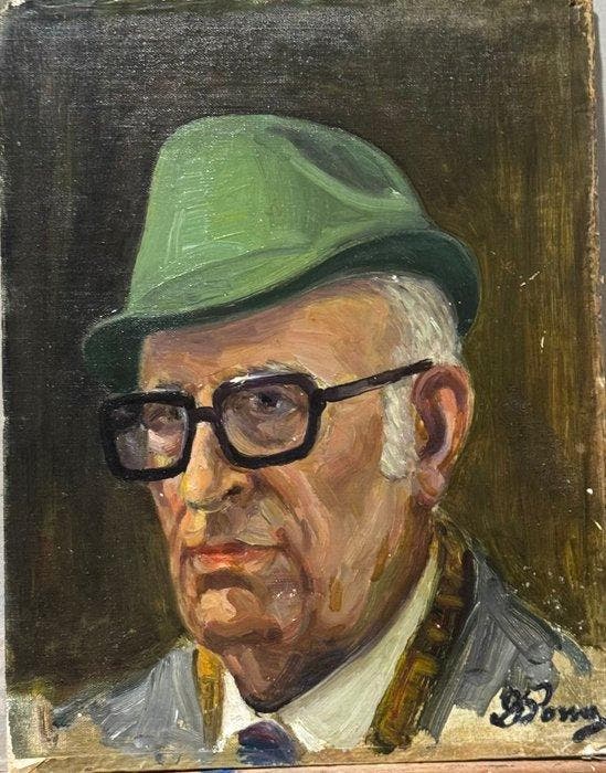 Italiaanse school (XX) - Ritratto di uomo anziano, Antiek en Kunst, Kunst | Schilderijen | Klassiek