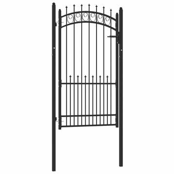 vidaXL Hekpoort EMMEN met stalen pinnen 104x134,5 cm zwart, Verzenden, Nieuw