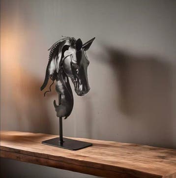 3D Bust of a Horse Head Sculpture - sculptuur, Horse - 20 cm