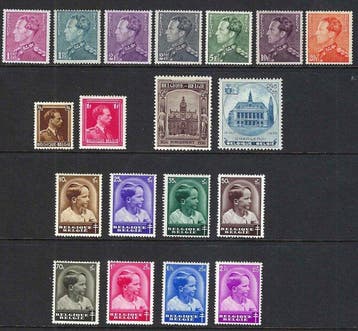 België 1936/1939 - 4 volledige jaargangen met de blokken en, Gestempeld