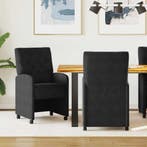 vidaXL Eetkamerstoelen met wielen 2 pcs Zwart 58 x 67 x 97, Verzenden, Nieuw