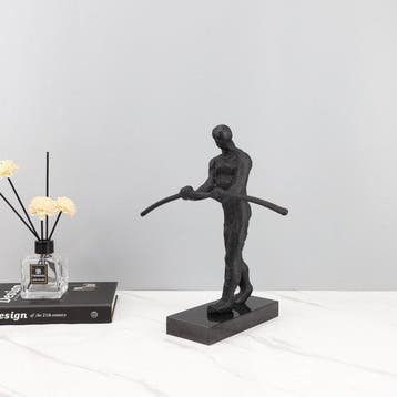 sculptuur, Equilibrium — Cast Iron Balancing Figure, Matte