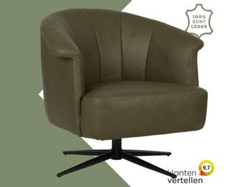 Leren draaifauteuil Embrace - Rancho Green (olijf/groen) -, Ophalen of Verzenden