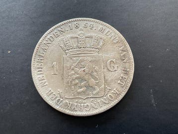 Nederland. Willem III. 1 Gulden 1854 (Zonder minimumprijs)