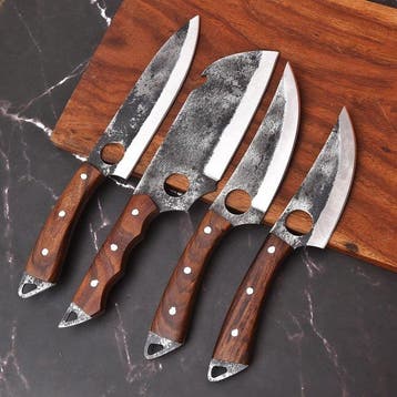 Keukenmes - Chefs knife - hout en handgemaakt staal - Noord