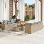 vidaXL Tuinbank Set met kussen 11 pcs Beige en Lichtgrijs, Verzenden, Nieuw