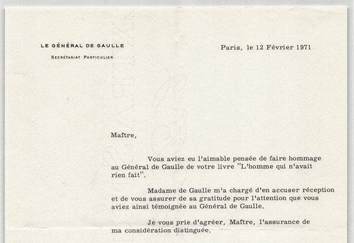 Cabinet du Général de Gaulle, secrétariat particulier -, Verzamelen, Film en Tv