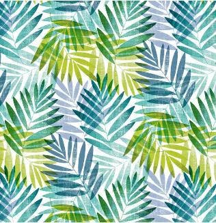 50% korting MEGA DEAL Tafelzeil palmbladeren blauw 250x140cm, Nieuw