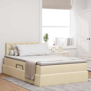 vidaXL Opbergbed met matras met matras Crème 120 x 200 cm, Verzenden, Nieuw