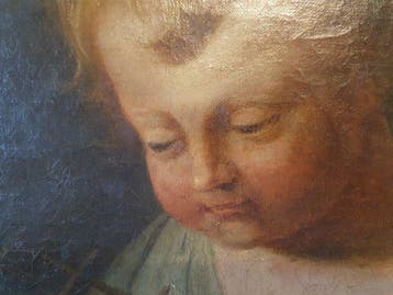 Franse school (XVII) - Young Child with a Birdcage
