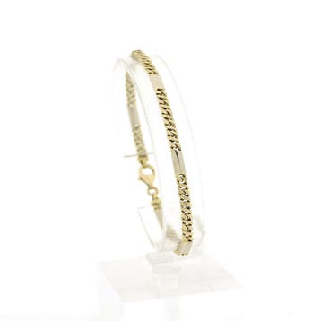Bicolor gouden schakelarmband, Ophalen of Verzenden, Gebruikt, Goud, Goud