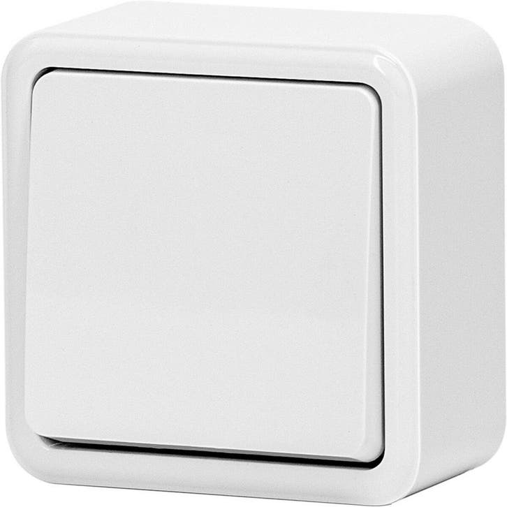 Opbouw wisselschakelaar Aigi Winy 1-knop wit 250V 10A, Bricolage & Construction, Électricité & Câbles, Envoi