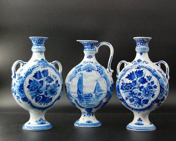 De Porceleyne Fles, Delft - Vaas (3) - Steengoed - 1965 ´73, Antiek en Kunst