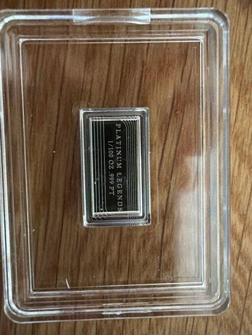 Wereld. Platin Bar Springbock, 1/100 oz (.999) (Zonder, Postzegels en Munten