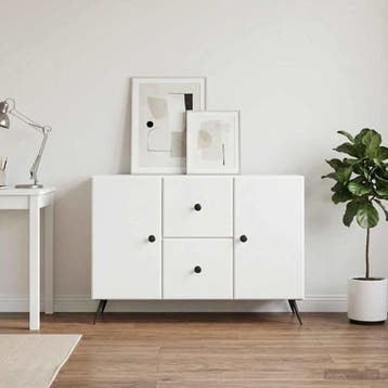 vidaXL Dressoir Wit 89 x 34,5 x 60 cm Bewerkt hout, Verzenden