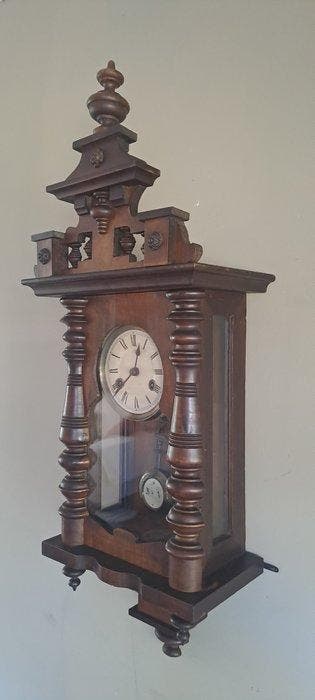 Regulateur wandklok - Antiek Hout, Glas, Messing - 1930-1940