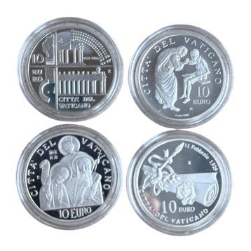 Vaticaan. 10 Euro 2006/2009 (4 moedas) Proof (Zonder