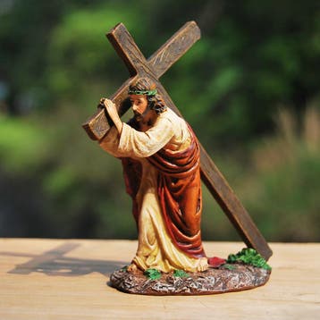 Jezus Draagt Kruis - Beeldje - Katholiek Christelijk - 13cm, Verzenden, Nieuw