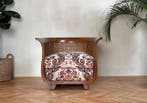 Fauteuil - Bois, Rotin, Laine - Fauteuil de salon