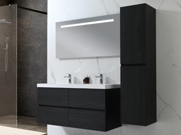 Veiling - Badkamermeubel 120 cm - Donker hout decor + witte, Bricolage & Construction, Sanitaire