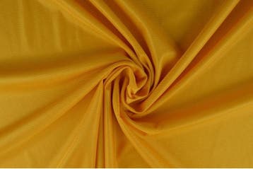 15 meter stretch voering - okergeel, Verzenden, 120 cm of meer, Geel, Polyester