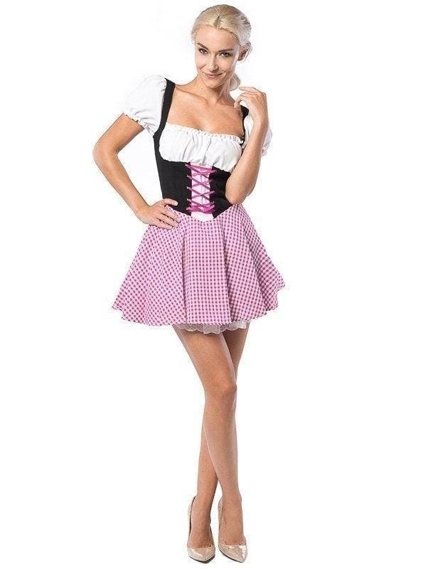 Dirndl Jurk Oktoberfest Geruit Roze, Kinderen en Baby's, Carnavalskleding en Verkleedspullen, Nieuw, Verzenden