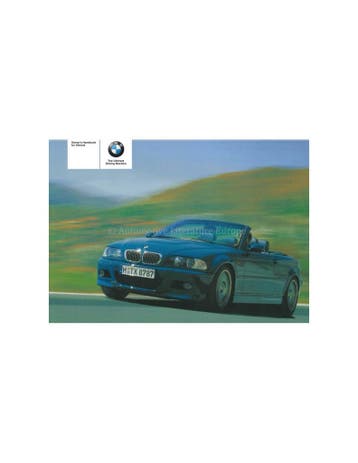 2005 BMW M3 CABRIO INSTRUCTIEBOEKJE ENGELS