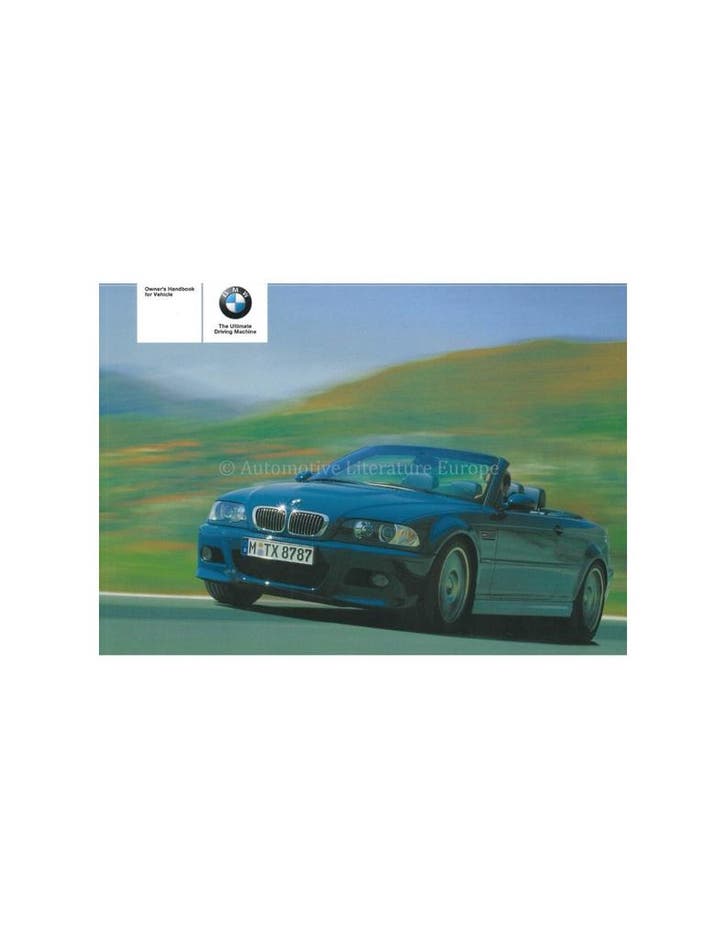 2005 BMW M3 CABRIO INSTRUCTIEBOEKJE ENGELS, Autos : Divers, Modes d'emploi & Notices d'utilisation