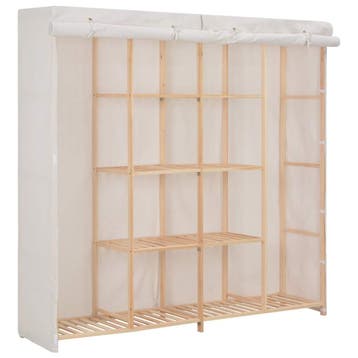 vidaXL Kledingkast 173x40x170 cm stof wit, Huis en Inrichting, Verzenden, Nieuw