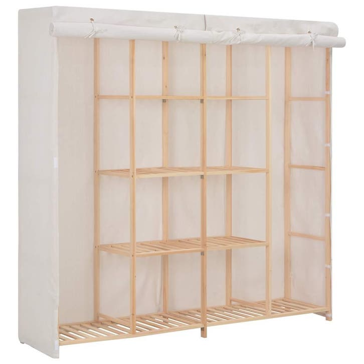 vidaXL Kledingkast 173x40x170 cm stof wit, Maison & Meubles, Armoires | Penderies & Garde-robes, Envoi