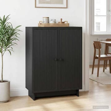 vidaXL Dressoir Zwart 66 x 34,5 x 90 cm Bewerkt hout, Huis en Inrichting, Kasten | Dressoirs, Verzenden, Nieuw