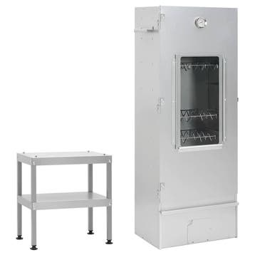 vidaXL BBQ-rookoven met tafel gegalvaniseerd staal, Verzenden