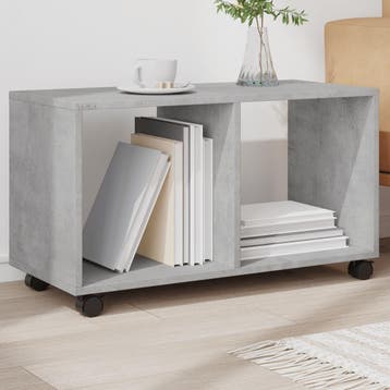 vidaXL Rolkast 72x33x42,5 cm bewerkt hout betongrijs, Huis en Inrichting, Verzenden, Nieuw
