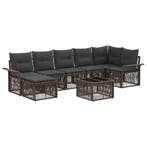 vidaXL Tuinbank Set 8 pcs Grijs poly rattan, Tuin en Terras, Verzenden, Nieuw