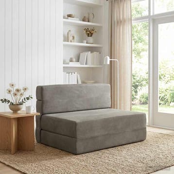 vidaXL Vouwbare Sofa Bed Lichtgrijs 100 x 80 x 60 cm Stof, Verzenden