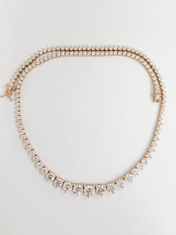 Collier - 14 carats Or rose - 14.53ct. tw. Diamant (Cultivé, Nieuw