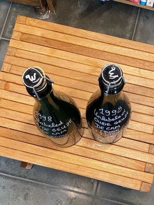 De Cam - Zonder label 1998 - 75cl - 2 flessen, Collections, Vins