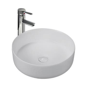 BWS Odon Waskom Mat Wit 36x12,5 cm Rond Keramiek Met Waste, Doe-het-zelf en Bouw, Ophalen of Verzenden, Nieuw, Overige typen