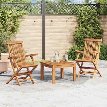 vidaXL Set van 2 klapstoelen met armleuningen, gemaakt van, Tuin en Terras, Tuinstoelen, Verzenden, Nieuw