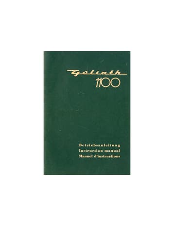 1957 GOLIATH 1100 INSTRUCTIEBOEKJE DUITS ENGELS FRANS