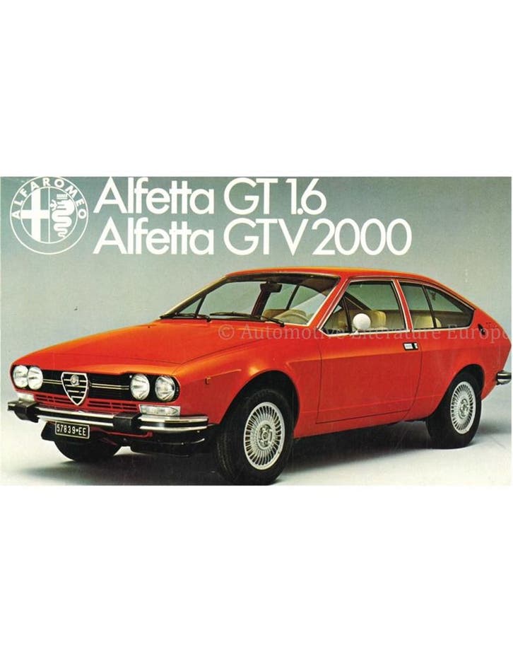 1978 ALFA ROMEO ALFETTA GT 1.6 GTV 2000 BROCHURE, Boeken, Auto's | Folders en Tijdschriften