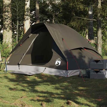 vidaXL Koepeltent 2-persoons waterdicht bruin, Verzenden