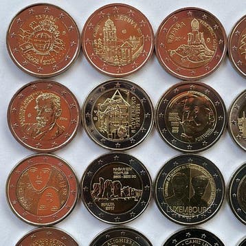 Europa. 2 Euro Various Years (25 munten) (Zonder, Postzegels en Munten