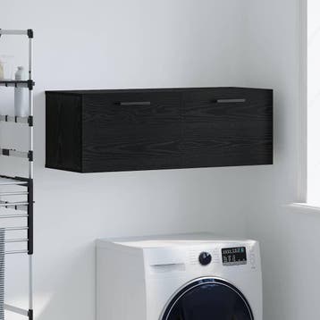 vidaXL Wandkast 100 x 36.5 x 35 cm Bewerkt hout Zwart eiken, Huis en Inrichting, Kasten | Overige, Verzenden, Nieuw