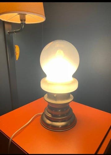 Lampe de table - Opaline, Laiton, Antiek en Kunst