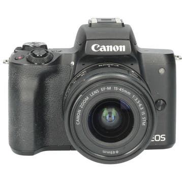 Tweedehands Canon EOS M50 Zwart + 15-45mm IS SMT CM6635, Ophalen of Verzenden